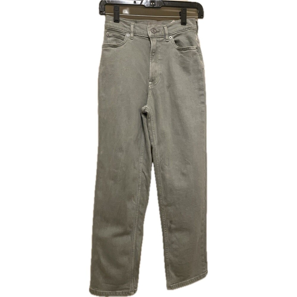 EVERLANE Way-High Jean Wmns 24 Regular Sage Green Organic Cotton Straight Leg